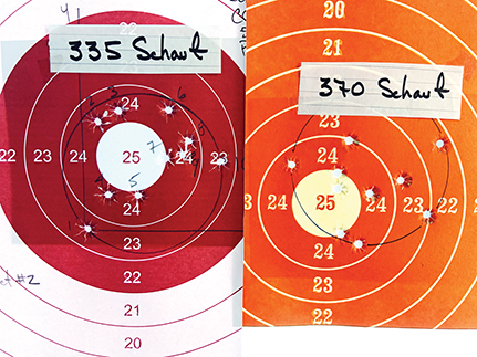 Groups from the two top performers, Schauf tapered 335 and Schauf Easy Money 370.